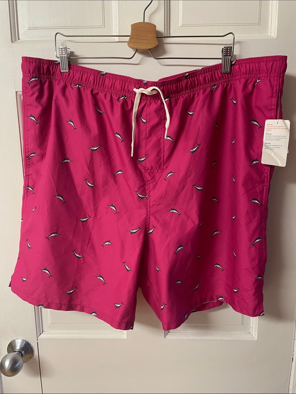 Old Navy Men's Mesh Lined Pink Swim Trunks with Pockets New size XXL